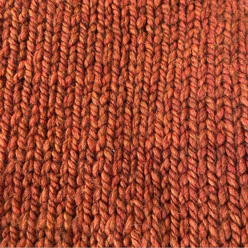 Cozy Handknit Chunky Rust Sweater - Picture 3 of 3